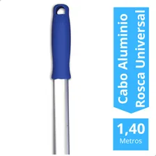 Kit 5 Cabo Aluminio 1,40 Metros Manopla Azul Liso Rosca Foto mini 4