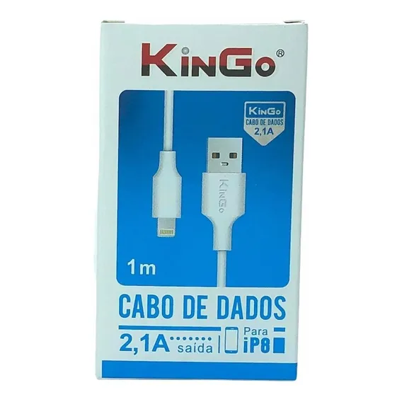 Kit 5 Cabo Kingo Compativel iPhone 1m Atacado Cor Branco Foto 1