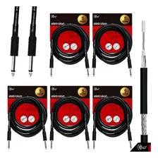 Kit 5 Cabo P10 P10 Mono Para Violão Guitarra Baixo 5m Metros Foto  mini 1