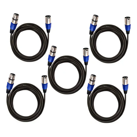 Kit 5 Cabos De Microfone Balanceado Xlr Macho Femea Mxt 5m Foto 1