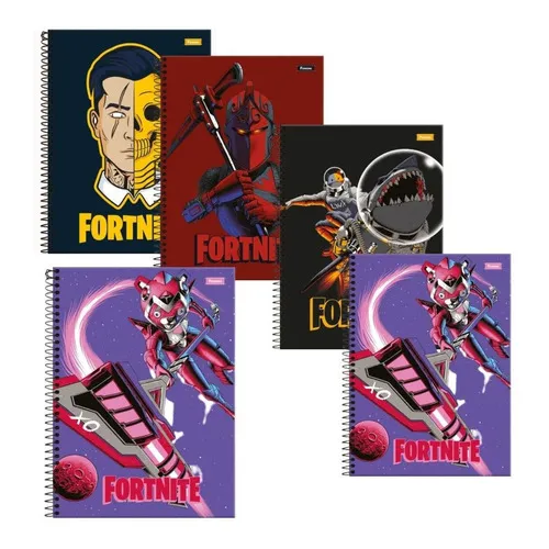 Kit 5 Cadernos Fortnite Espiral 96 Folhas Fortnite Foroni Foto 1