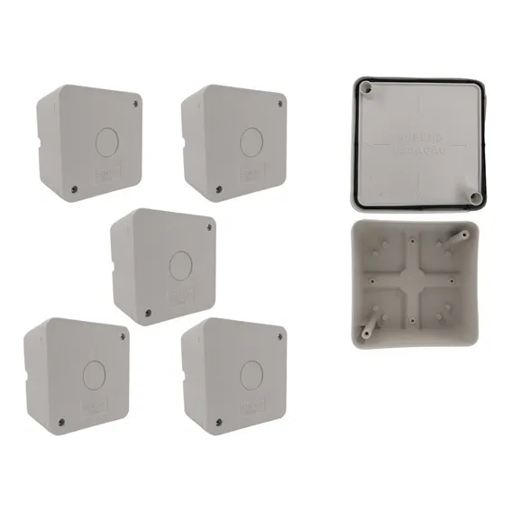 Kit 5 Caixas De Sobrepor Cftv Cor Branco Foto 1