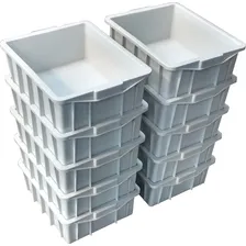 Kit 5 Caixas Plastica Branca 15 Litros Sem Tampa Caixa 1012 Foto  mini 1