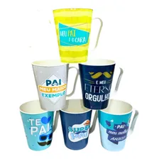 Kit 5 Canecas Variadas De Plastico Dia Dos Pais 430ml Foto mini 1