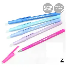 Kit 5 Canetas 07 Pop Tinta Azul Ponta 0,7mm Compactor Foto mini  3