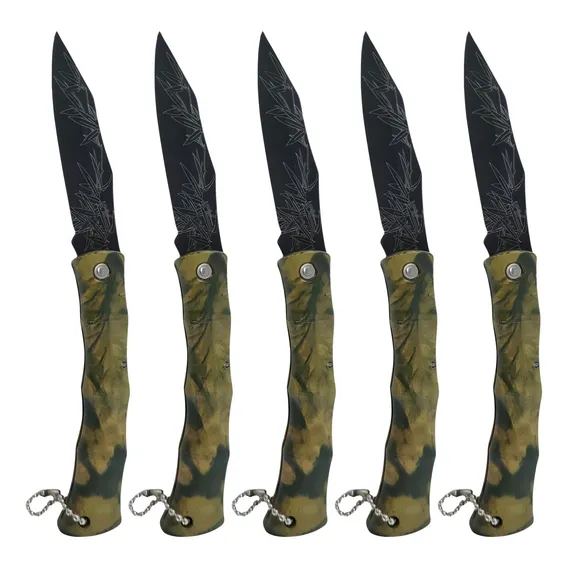 Kit 5 Canivetes Bolso Pesca Multiuso Xingu Cabo Camuflado Foto 1
