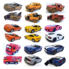 Kit 5 Carrinho Ferro Miniatura Carro Coleção VeĆculo 1/34 Cor Variado Foto mini 4