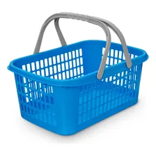 Kit 5 Cesta Cestinha Plastica Supermercado Mercado Cor Azul Foto mini 1