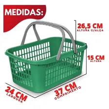 Kit 5 Cesta Cestinha Plastica Supermercado Mercado Cor Azul Foto mini 2