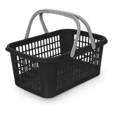 Kit 5 Cesta Cestinha Plastica Supermercado Mercado Cor Preto Foto mini 1