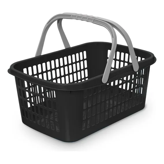 Kit 5 Cesta Cestinha Plastica Supermercado Mercado Cor Preto Foto 1