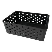 Kit 5 Cestos Organizador Multiuso Empilhável Gaveta 19x14x6 Cor Preto Foto mini 4