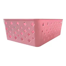 Kit 5 Cestos Organizador Multiuso Empilhável Gaveta 19x14x6 Cor Rosa Foto mini 4