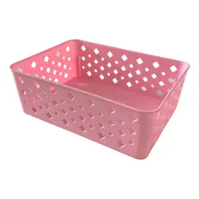 Kit 5 Cestos Organizador Multiuso Empilhável Gaveta 19x14x6 Cor Rosa Foto mini  3