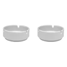 Kit 5 Cinzeiros Porcelana Branca - Cinzeiros Redondo Liso Foto mini 3