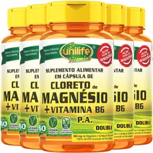 Kit 5 Cloreto De Magnésio Pa C/ Vitamina B6 800mg 60 Cápsulas - Unilife Sabor Neutro Foto  mini 1