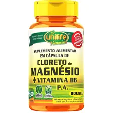 Kit 5 Cloreto De Magnésio Pa C/ Vitamina B6 800mg 60 Cápsulas - Unilife Sabor Neutro Foto mini  2