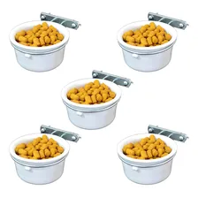 Kit 5 Comedouro Pote Porcelana C/ Suporte Pássaros Papagaio Foto mini 1