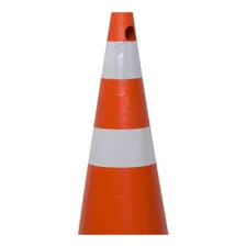Kit 5 Cone Flexível Sinalização 50cm Com Faixa Refletiva Cor Laranja/branco Foto mini 4
