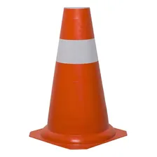 Kit 5 Cone Flexível Sinalização 50cm Com Faixa Refletiva Cor Laranja/branco Foto mini 2