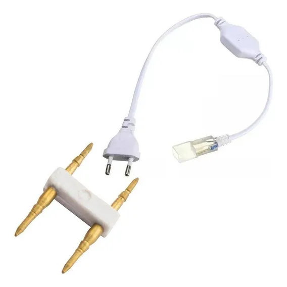 Kit 5 Conector Plug Tomada Mangueira Neon Led Cor Branco Foto 1