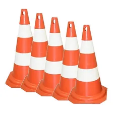 Kit 5 Cones Plástico 50cm Funcional Preparação Física Foto  mini 1