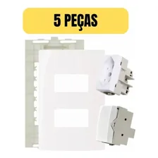 Kit 5 Conjunto 4x2 Tomada 10a + Interruptor Simples Sleek Foto  mini 1