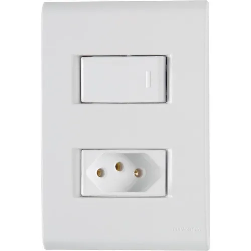 Kit 5 Conjunto Interruptor Simples + Tomada 20a Tramontina Foto 1