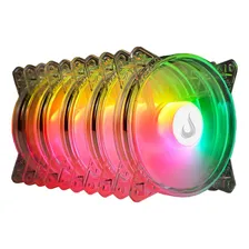 Kit 5 Cooler Fan Rise Mode Crystal 120mm Argb Transparente Foto mini 4