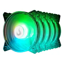 Kit 5 Cooler Fan Rise Mode Crystal 120mm Argb Transparente Foto mini 3