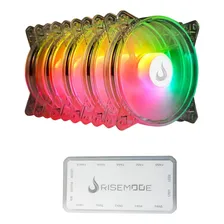 Kit 5 Cooler Fan Rise Mode Crystal 120mm Argb Transparente Foto mini 1