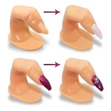 Kit 5 Dedos Postiços Treino Manicure Unhas Gel Acrigel Fibra Foto mini  2