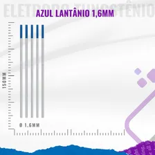 Kit 5 Eletrodo Vareta Tungstênio Tig Azul 2% Lantânio 1,6mm Foto mini 4