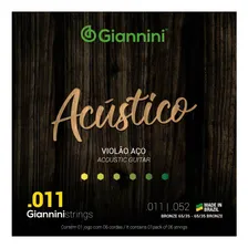 Kit 5 Encordamento Violão Aço Giannini Gespw Bronze Acústico Foto mini  2