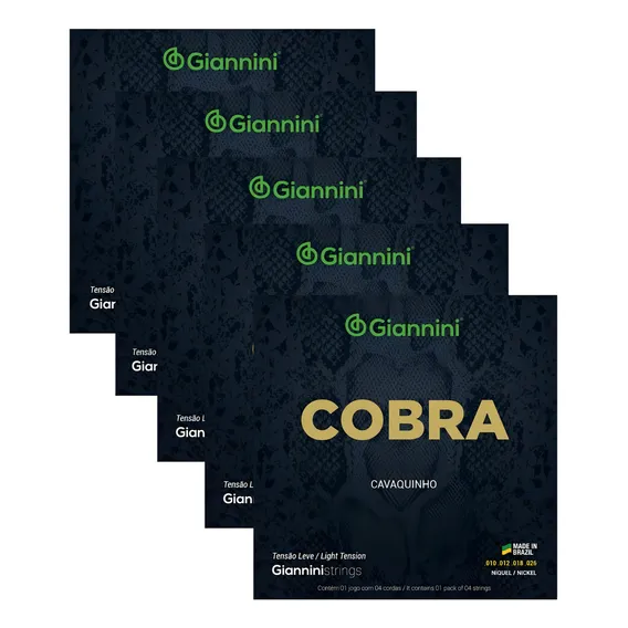 Kit 5 Encordoamento Cavaquinho Giannini Cobra Gescl NÃckel Foto 1