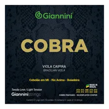 Kit 5 Encordoamento Viola Giannini Cobra Gesvl Cobre Leve Foto mini  2