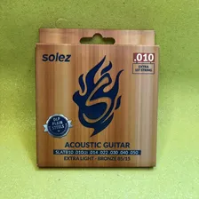 Kit 5 Encordoamento Violão 010 Solez Slatb10 Bronze 85/15 Foto mini 2