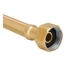 Kit 5 Engate Mangueira Flexível Dourado Trançado Inox 30cm Foto mini 3