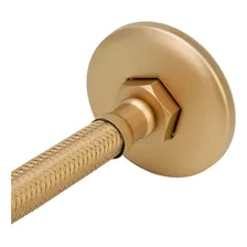 Kit 5 Engate Mangueira Flexível Dourado Trançado Inox 30cm Foto mini 4