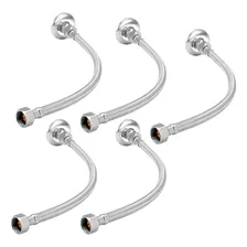Kit 5 Engate Mangueira Flexível Trançado Aço Inox 40 Cm Foto  mini 1