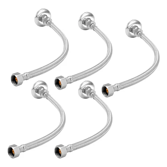 Kit 5 Engate Mangueira Flexível Trançado Aço Inox 40 Cm Foto 1
