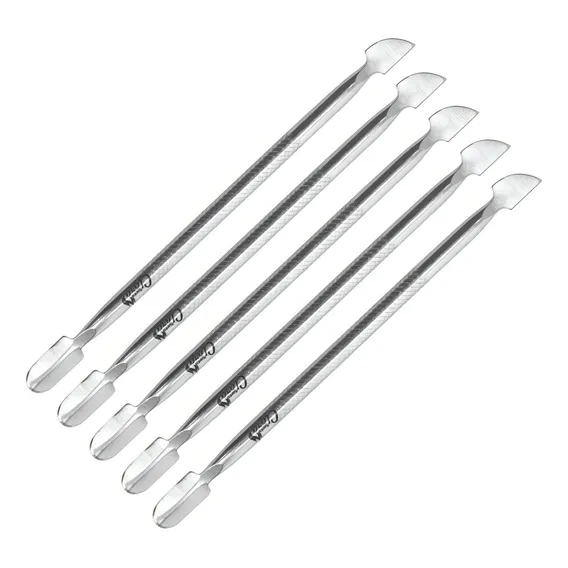 Kit 5 Espátulas Dupla Para Cutículas Unhas Aço Inox Foto 1