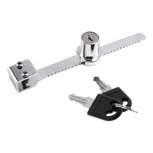 Kit 5 Fechadura Para Vitrine Cromada Trava Jacaré Trinco Foto mini 2