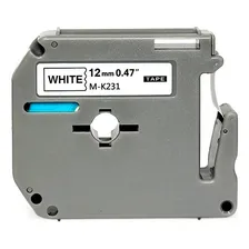 Kit 5 Fita CompatÃvel Brother M231 Mk 231 Mk231 12mm Branca Cor Branco Foto mini 2