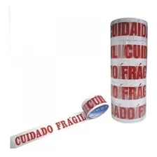 Kit 5 Fitas Cuidado Frágil + 5 Fitas Transp. 48x100 Metros Cor Branco Foto mini 2