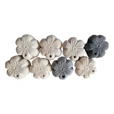 Kit 5 Florzinhas Argila Para Artesanato Decoração Acessório Cor Cinza Foto mini 1
