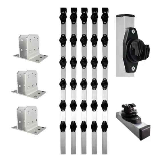 Kit 5 Haste Industrial 6 Isoladores C/ 3 Suportes De Fixação Foto 1