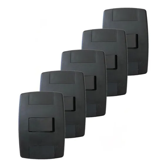 Kit 5 Interruptor Simples Preto 10a 250v Placa 4x2 Ilumi Foto 1