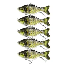 Kit 5 Iscas Articuladas 6 Sessões Lambari 10cm 18g 2 Ganchos Cor Verde/preto Foto mini 1