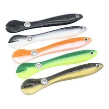 Kit 5 Iscas Artificiais Pesca Soft Shad Jig Tucunare 10cm Foto mini 4